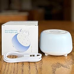 Portable Sound Machine with White Noise, Night Light, and Speaker for Baby's Soothing Sleep.