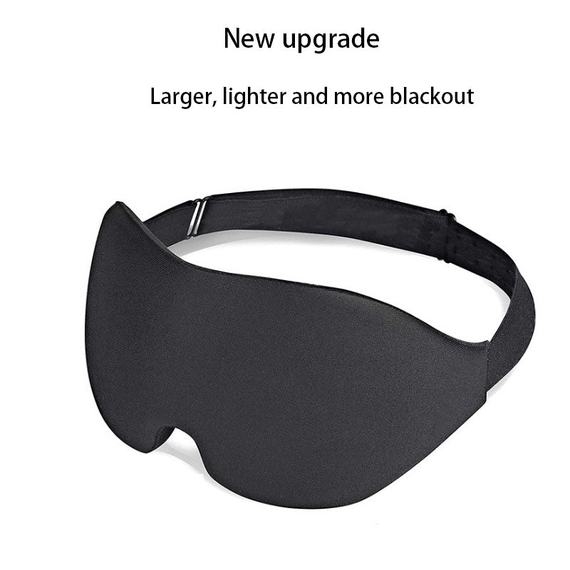 3D Three-Dimensional Sleep Eye Mask Memory Foam Black Blackout Breathable Eye Protection.